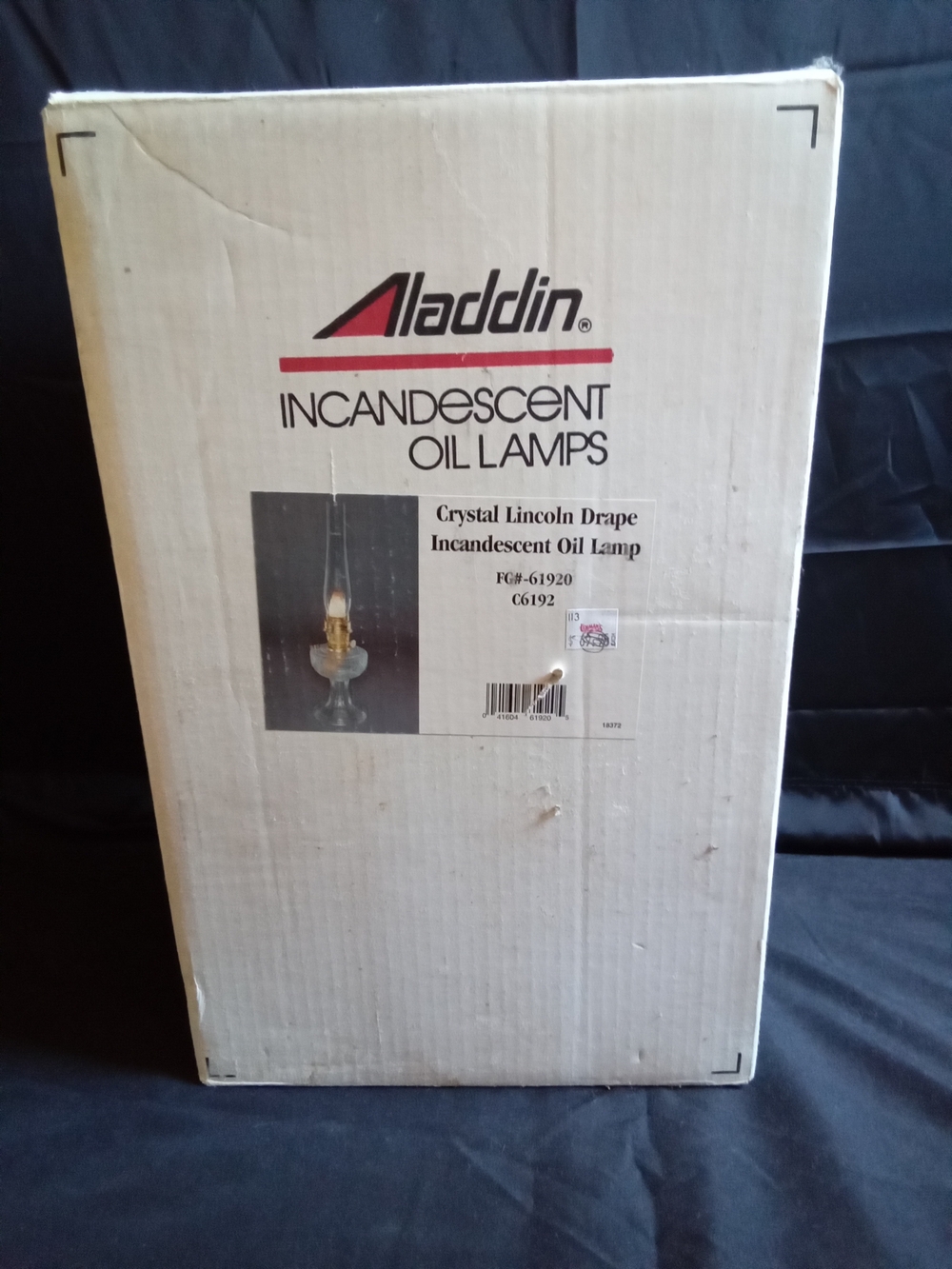 Aladdin Crystal Lincoln Drape Incandescent Oil Lamp - Crystal/Gold